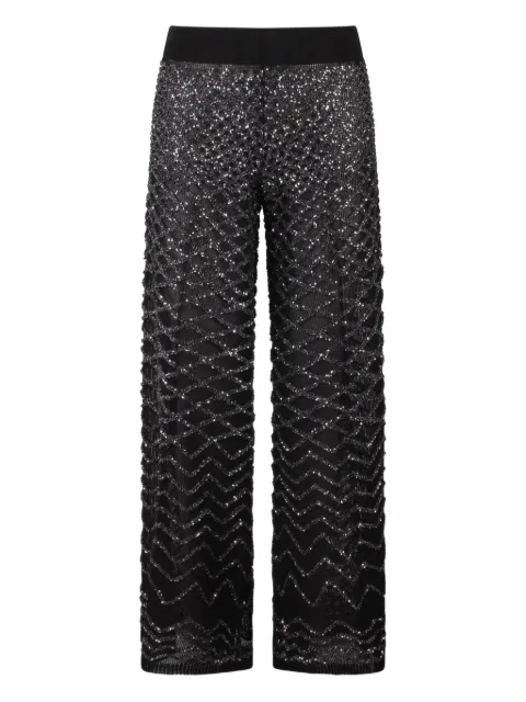 Circus Hotel sequinned wide-leg trousers Black H5SE06
