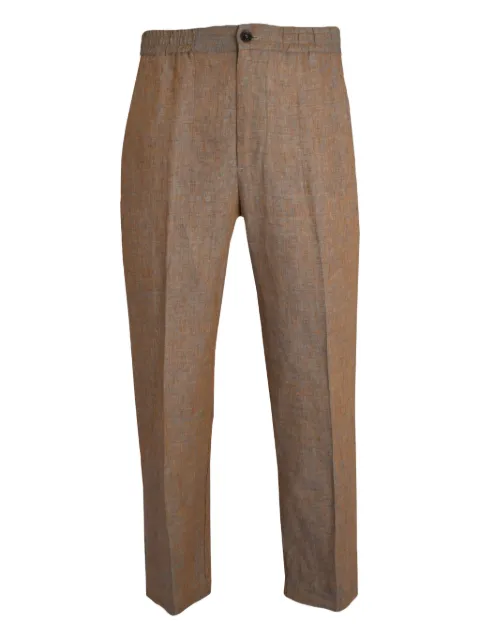 Altea elasticated-waist linen trousers Brown 2553015