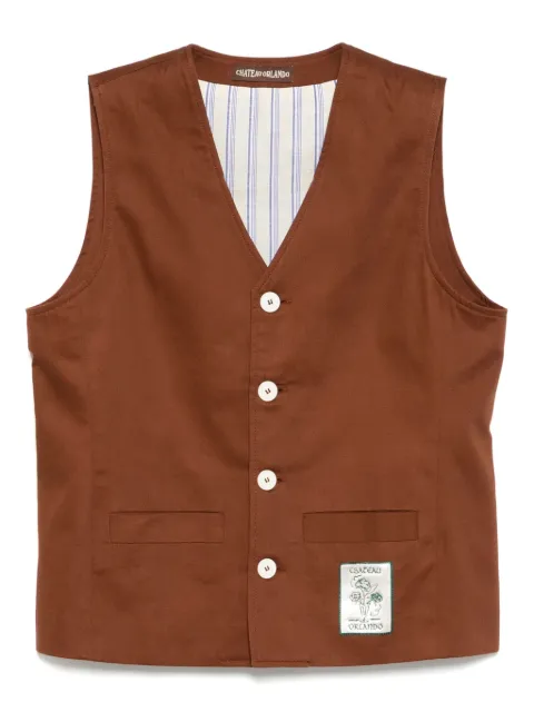 CHATEAU ORLANDO cotton waistcoat Brown 25SCLOWAIDRIBRO