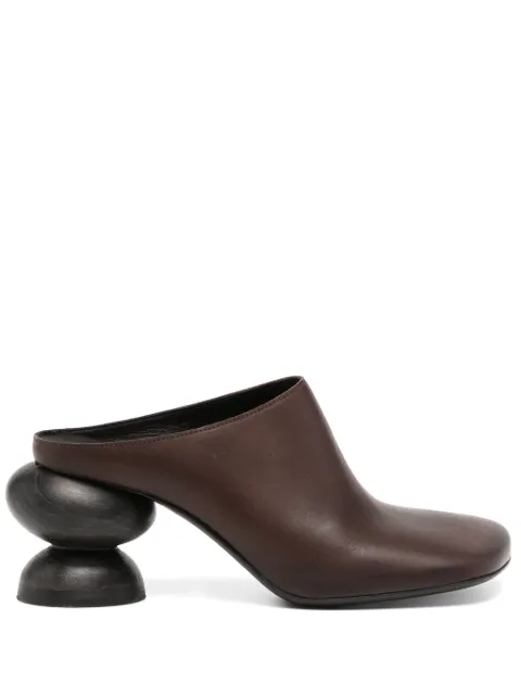 Uma Wang 75mm stone mules Brown US9196