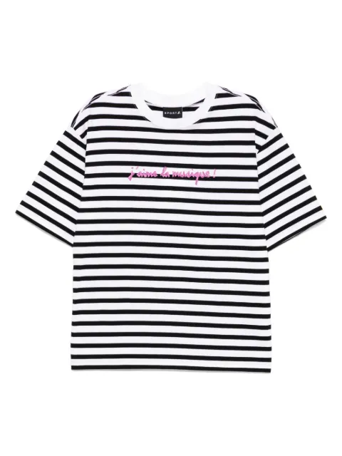 SPORT b. by agnès b. stripe T-shirt Black 1571QE2X