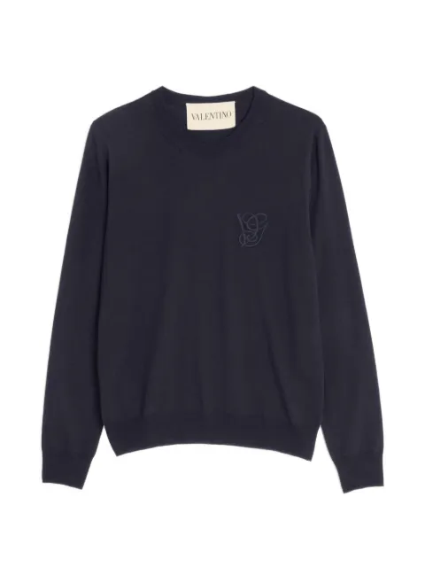 Valentino Garavani logo-embroidered wool sweatshirt Blue VKC35GB0U