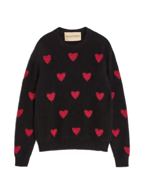 Valentino Garavani heart-patterned sweater Black VKC34QB0T