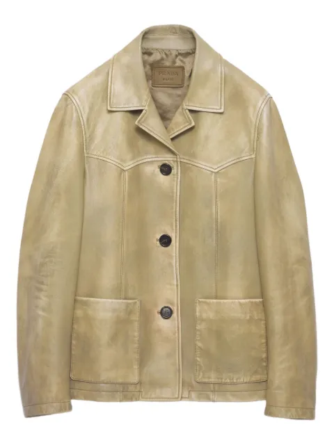 Prada leather jacket Green 58A232SOOO17FG