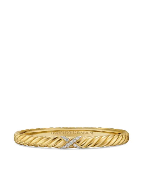 David Yurman 18K yellow gold Sculpted Cable X Center Station diamond bracelet Gold B18546D88ADI