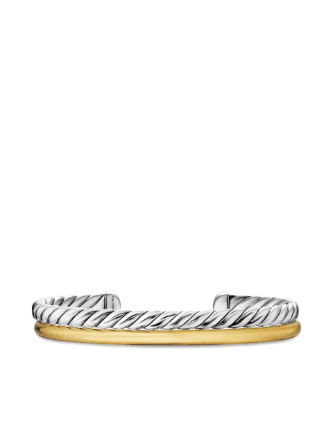 David Yurman 18K yellow gold and sterling silver DY Mercer® Two Row bangle Silver B18457S8