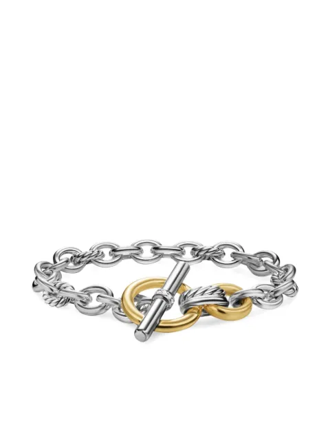 David Yurman 18K yellow gold and sterling silver DY Mercer® Toggle Chain diamond bracelet Silver B18453DS8ADI