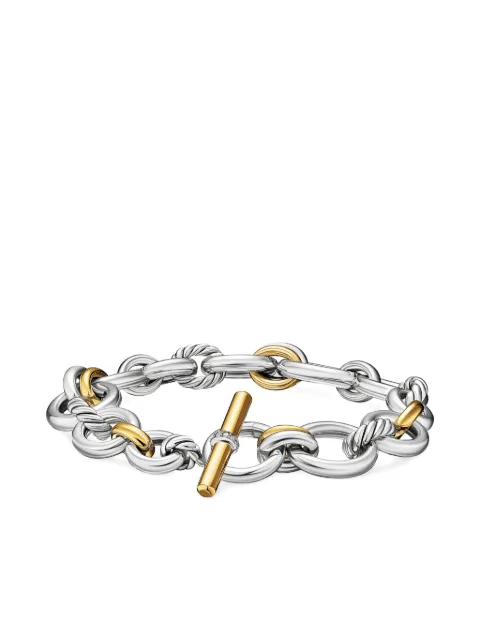 David Yurman 18K yellow gold and sterling silver DY Mercer® Chain diamond bracelet Silver B18669DS8ADI