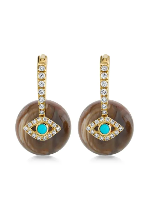 Sydney Evan 14CT yellow gold Evil Eye diamond drop earrings Gold EBE00210TQY75110