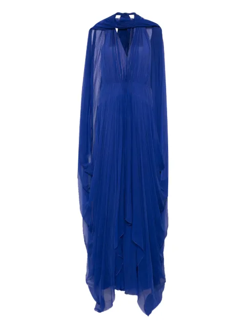 Alberta Ferretti cape-insert maxi dress Blue A04780114