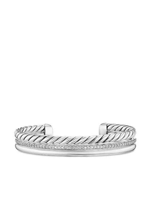 David Yurman sterling silver DY Mercer® Three Row diamond bangle Silver B18700DSSADI