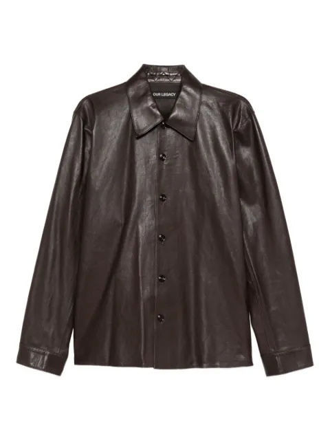 OUR LEGACY leather overshirt Brown M4259WU