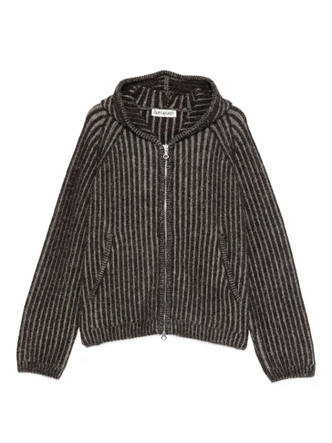 OUR LEGACY striped hooded cardigan Brown M4253LV