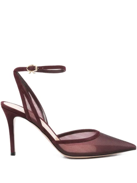 Gianvito Rossi 100mm suede heeled pumps Red G9550485RICOXC