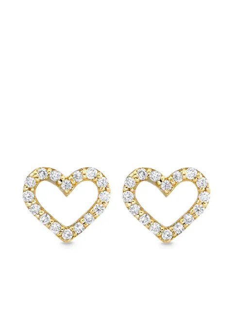 Sydney Evan 14CT yellow gold Open Heart diamond stud earrings Gold EKE1803Y