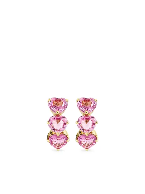 Sydney Evan 14CT yellow gold Heart sapphire hoop earrings Gold EJP3494PSPHY