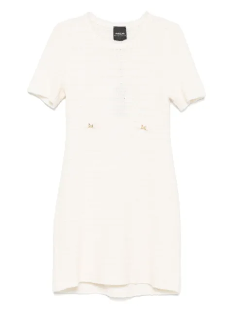 MARCCAIN logo-plaque mini dress White YC2131M52
