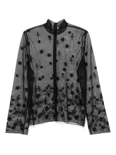 TOTEME floral-embroidered shirt Black 253WRT0546FB0431268