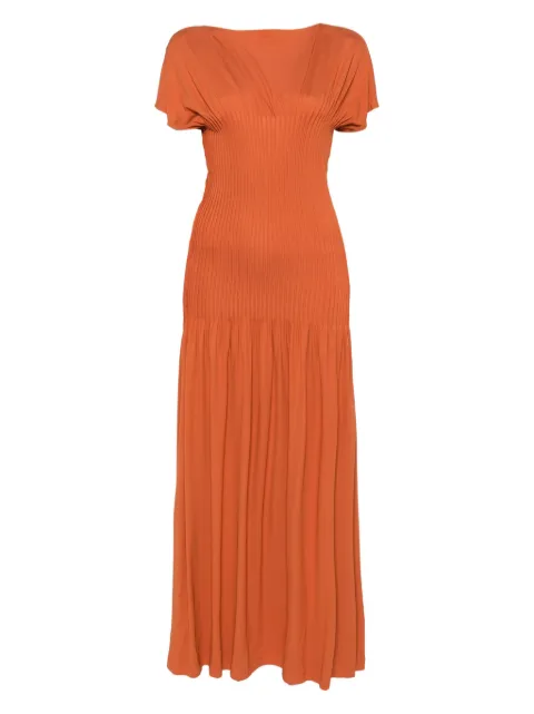 TOTEME knife-pleated maxi dress Brown 253WRD0202FB0162161