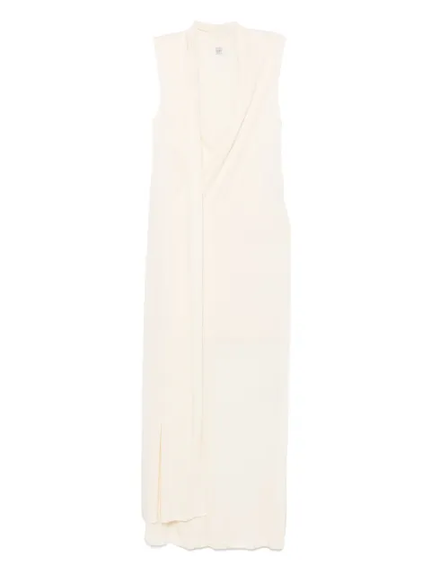 TOTEME overlapped scarf dress Neutrals 253WRD0235FB0266116