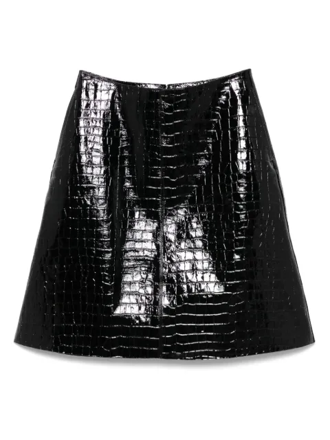 TOTEME crocodile-embossed skirt Black 253WRB4456LE0129001