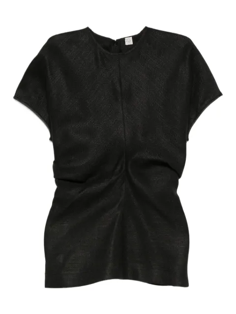 TOTEME ruched-waist top Black 253WRT0331FB0461001
