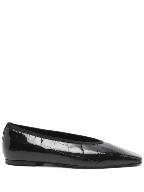TOTEME Minimalist croco-embossed ballerinas Black 253WAS0218LE0153001