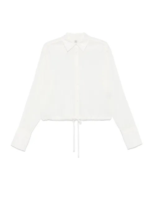 TOTEME drawstring-hem shirt Neutrals 253WRT0507FB0370059