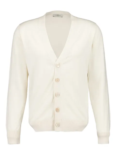 Piacenza Cashmere buttoned V-neck cardigan Neutrals 11920COS85F