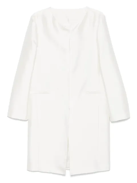 TOTEME collarless silk coat Neutrals 253WRO0213FB0429059