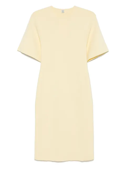 TOTEME fine-knit midi dress Yellow 253WRD0232YA0187300