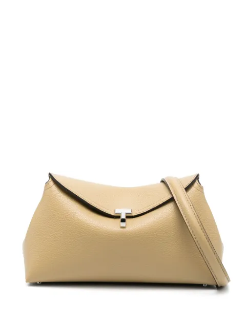 TOTEME T-Lock leather clutch bag Green 234WAL944LE0030272