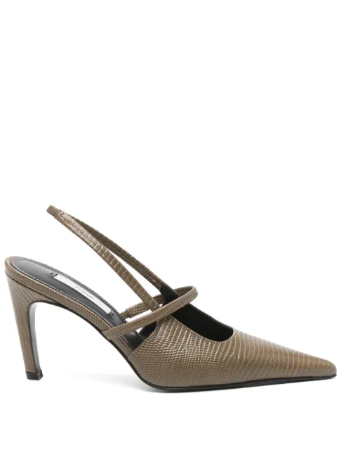 TOTEME 100mm lizard-embossed slingback pumps Green 253WAS0248LE0102244