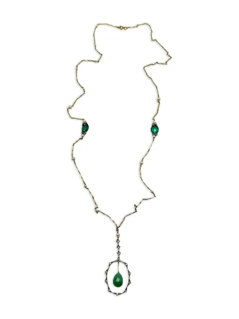 Jennifer Gibson Jewellery 1920s Art Deco Pearl necklace Gold JGJEMERPRLNKL