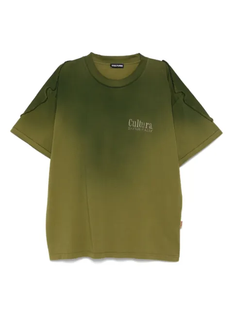CULTURA embroidered-logo T-shirt Green A011