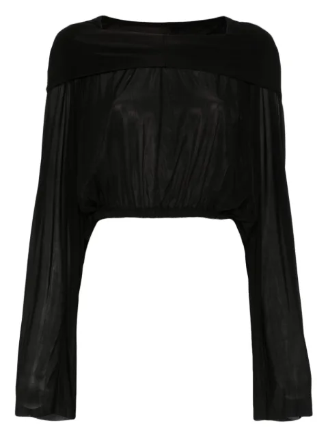 Rick Owens cropped hooded blouse Black RO01E7278BZ