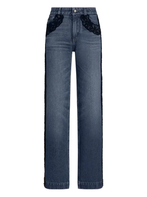 Dolce & Gabbana lace-embroidered jeans Blue FTDC1DG8NC7