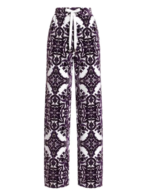 Dolce & Gabbana Majolica-jacquard trousers Purple FTCYYTHJMP9