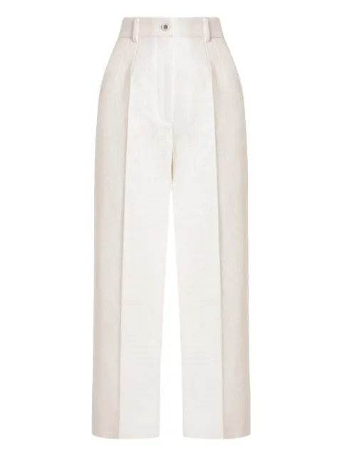 Dolce & Gabbana cotton-linen blend trousers White FTCC2TFU9AU