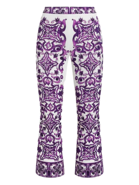 Dolce & Gabbana Majolica-print trousers White FTAG7THPABP