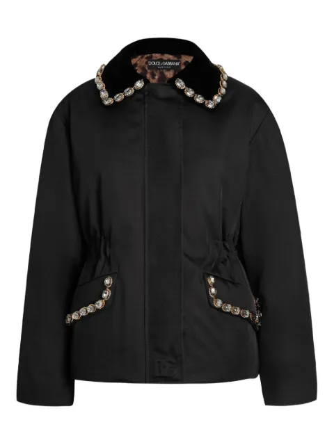 Dolce & Gabbana embellished-collar jacket Black F9S85ZGDC9F