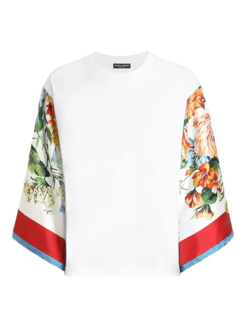 Dolce & Gabbana silk-sleeve t-shirt White F8V77ZGDDCJ