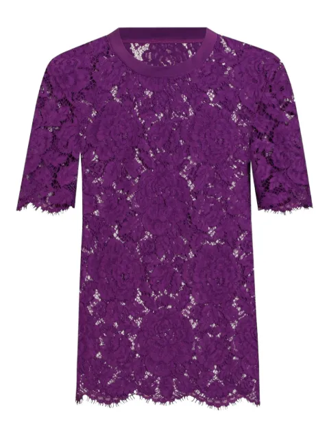 Dolce & Gabbana DNA lace-detailing T-shirt Purple F8V21THLM7L