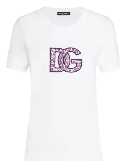 Dolce & Gabbana logo-appliqué cotton t-shirt White F8N08ZGDC6U