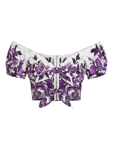 Dolce & Gabbana Majolica-print blouse White F7AV0THH5EP