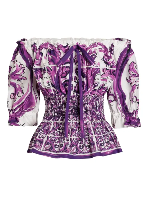 Dolce & Gabbana Majolica-print top White F71I6TFI5JP