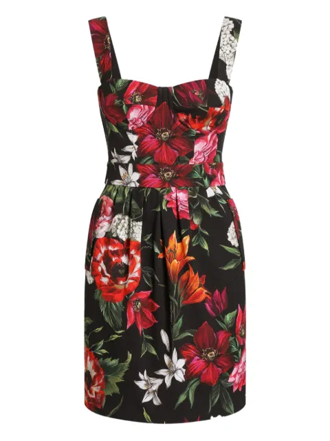 Dolce & Gabbana floral-print mini dress Black F6TZZTFSRQT