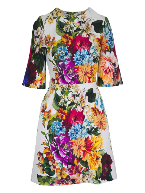 Dolce & Gabbana floral-print mini dress White F6TZRTFSRQU