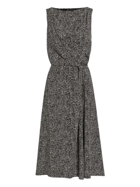 Dolce & Gabbana herringbone sleeveless midi dress Black F6TWATFSA70