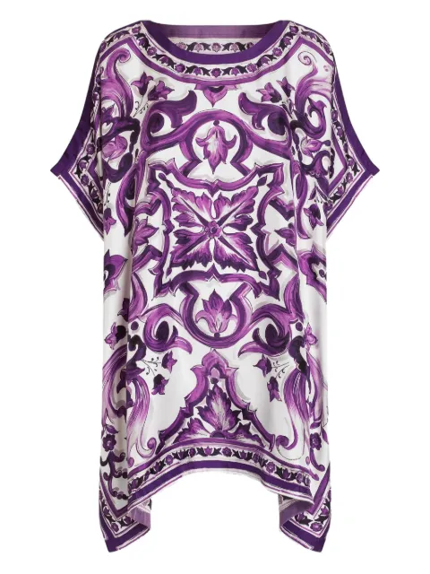 Dolce & Gabbana graphic-print mini dress White F6TTETHI1TK